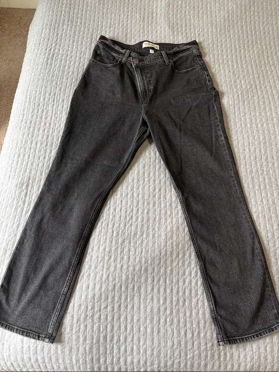 Abercrombie & Fitch Denim - Abercrombie & Fitch Women's Straight Leg Jeans in Black Wash Curve Love 10xs